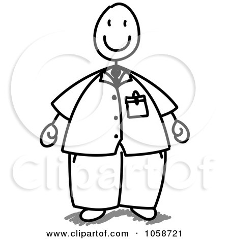 Royalty-Free Vector Clip Art Illustration of a Chubby Stick Man by Frog974