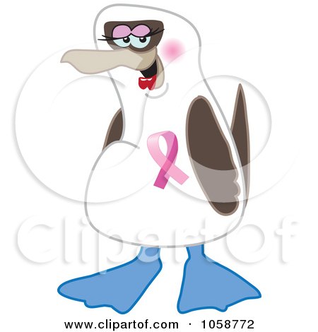Royalty-Free Vector Clip Art Illustration of a Boobie Bird Breast Cancer Awareness Character by Mascot Junction