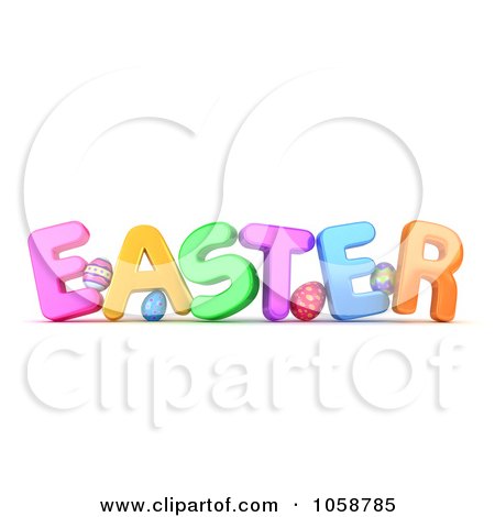 Royalty-Free CGI Clip Art Illustration of a 3d EASTER With Eggs by BNP Design Studio