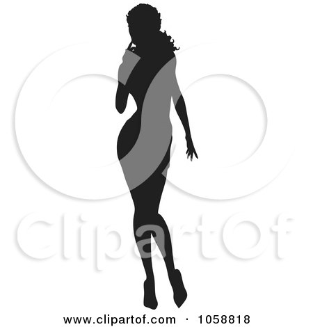Royalty-Free Vector Clip Art Illustration of a Sexy Silhouetted Woman - 6 by KJ Pargeter