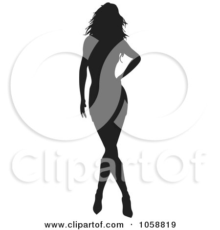 Royalty-Free Vector Clip Art Illustration of a Sexy Silhouetted Woman - 4 by KJ Pargeter