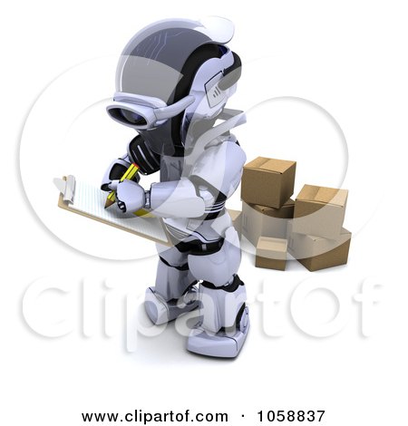 Royalty-Free CGI Clip Art Illustration of a 3d Robot  by KJ Pargeter