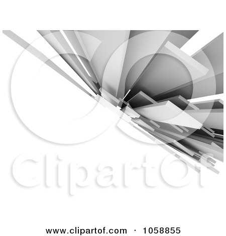 Royalty-Free CGI Clip Art Illustration of a 3d Abstract Modern Background Of Gray Architectural Boards by chrisroll