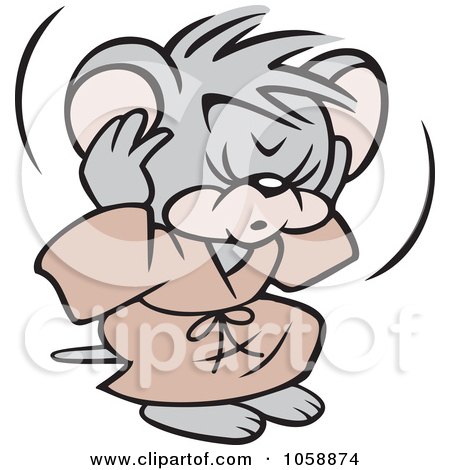 Royalty-Free Clip Art Illustration of a Micah Mouse Covering His Ears by Johnny Sajem