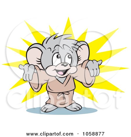 Royalty-Free Clip Art Illustration of a Micah Mouse Presenting by Johnny Sajem