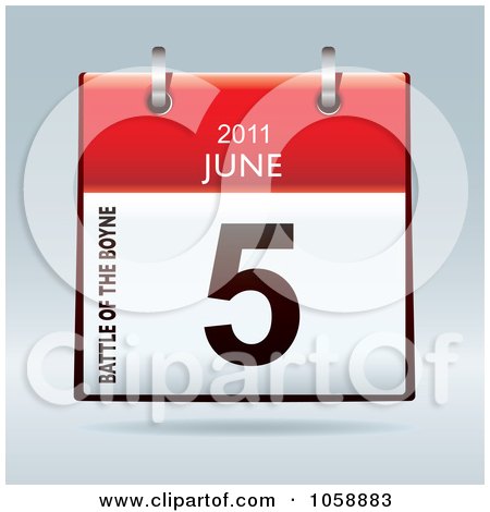 Royalty-Free Vector Clip Art Illustration of a 3d Battle Of The Boyne June 5 2011 Flip Desk Calendar by michaeltravers