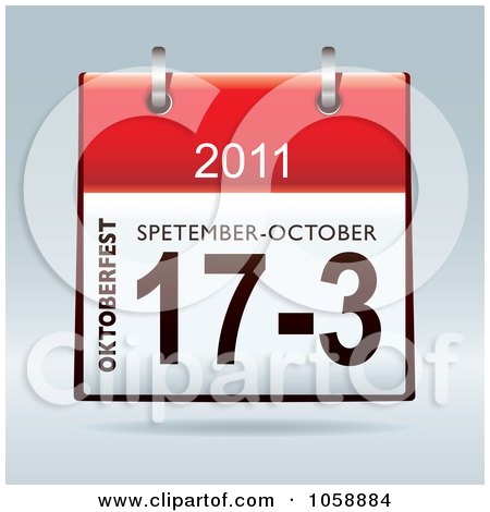 Royalty-Free Vector Clip Art Illustration of a 3d Oktoberfest 2011 Flip Desk Calendar by michaeltravers