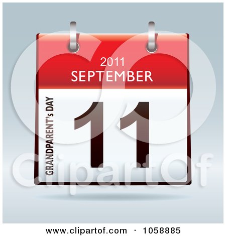 Royalty-Free Vector Clip Art Illustration of a 3d Grandparent's Day September 11 2011 Flip Desk Calendar by michaeltravers