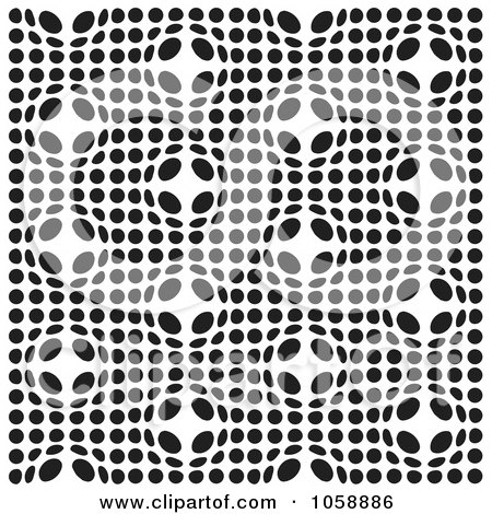 Royalty-Free Vector Clip Art Illustration of a Seamless Black And White Spot Bulge Patterned Background by michaeltravers