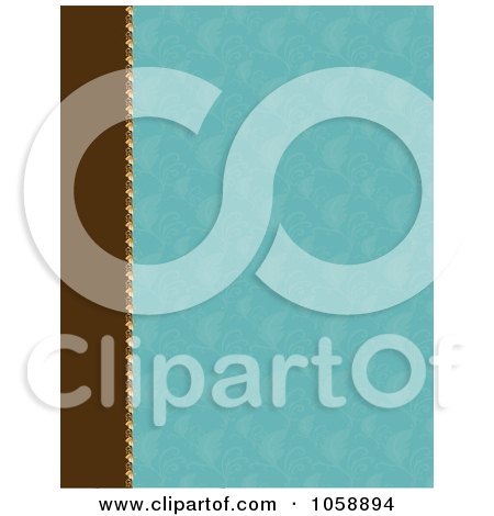 Royalty-Free Vector Clip Art Illustration of a Blue Patterned Background With A Brown Left Edge by Maria Bell