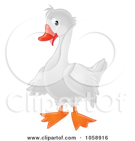 Royalty-Free Clip Art Illustration of a White Goose by Alex Bannykh