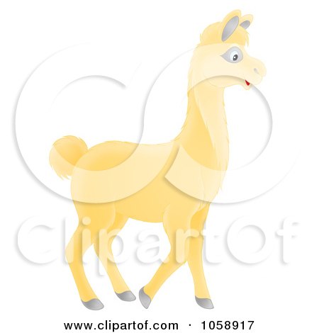Royalty-Free Clip Art Illustration of a Cute Llama by Alex Bannykh