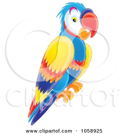 Royalty-Free Clip Art Illustration of a Colorful Parrot by Alex Bannykh