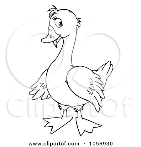 Royalty-Free Clip Art Illustration of an Outlined Goose by Alex Bannykh