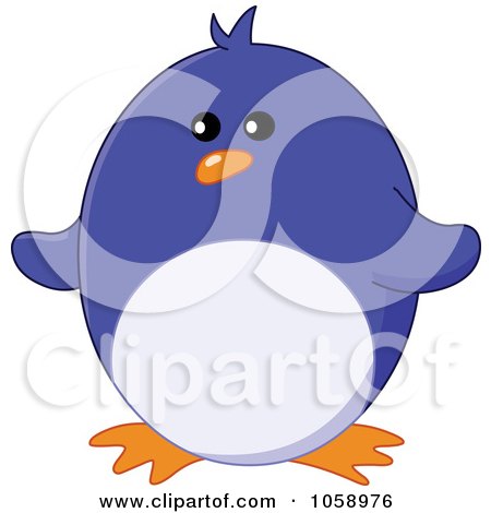 Royalty-Free Vector Clip Art Illustration of a Chubby Happy Penguin by yayayoyo