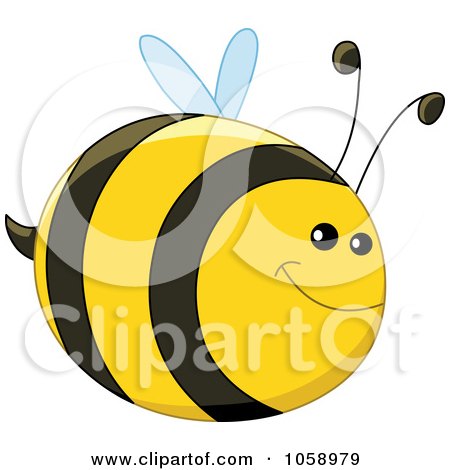Royalty-Free Vector Clip Art Illustration of a Chubby Happy Bee by yayayoyo