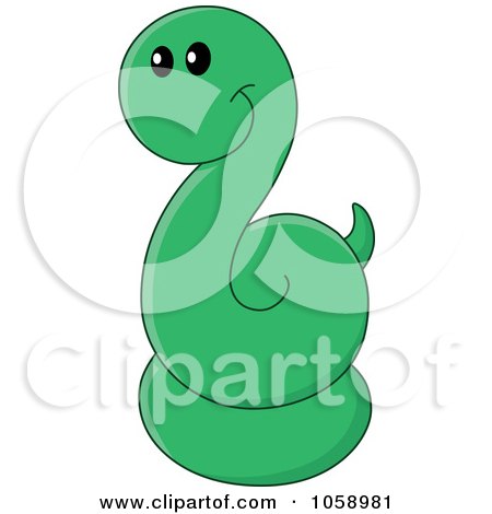 Royalty-Free Vector Clip Art Illustration of a Happy Green Snake by yayayoyo