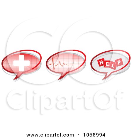 Royalty-Free Vector Clip Art Illustration of a Digital Collage Of Medical Chat Icons by Andrei Marincas