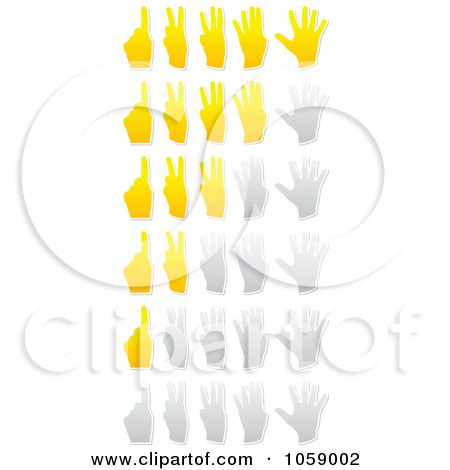 Royalty-Free Vector Clip Art Illustration of a Digital Collage Of Hand Ratings by Andrei Marincas