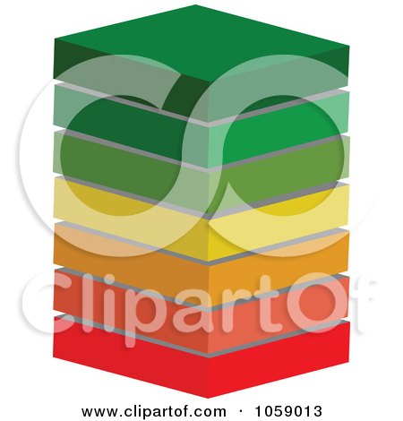 Royalty-Free Vector Clip Art Illustration of a 3d Energy Class Ratings Block by Andrei Marincas