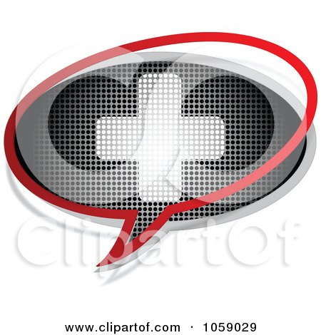 Royalty-Free Vector Clip Art Illustration of a Medical Cross Chat Window by Andrei Marincas