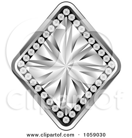 Royalty-Free Vector Clip Art Illustration of a 3d Silver And Diamond Rhombus by Andrei Marincas