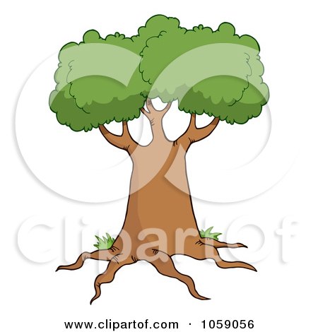 Royalty-Free Vector Clip Art Illustration of a Tree Logo - 3 by Hit Toon