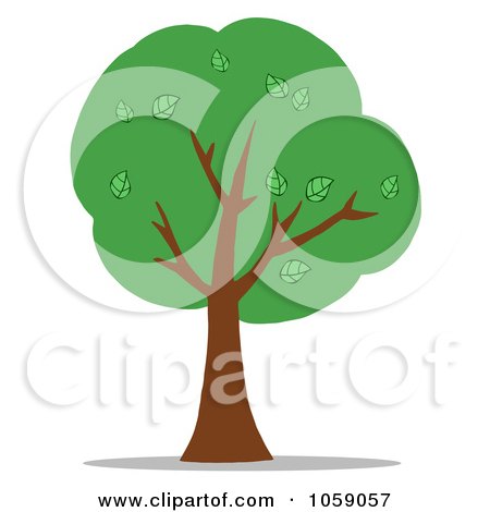 Royalty-Free Vector Clip Art Illustration of a Green Tree Logo - 2 by Hit Toon