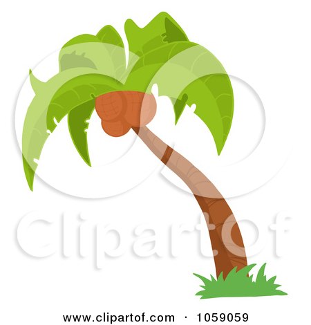Royalty-Free Vector Clip Art Illustration of a Palm Tree Logo - 3 by Hit Toon