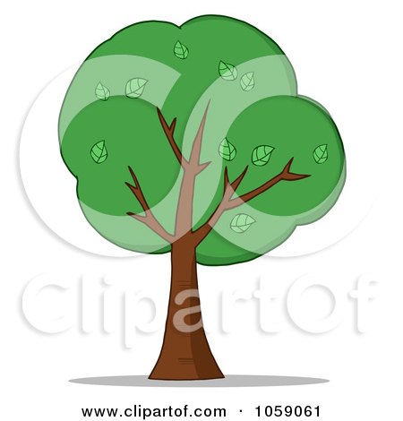 Royalty-Free Vector Clip Art Illustration of a Green Tree Logo - 1 by Hit Toon