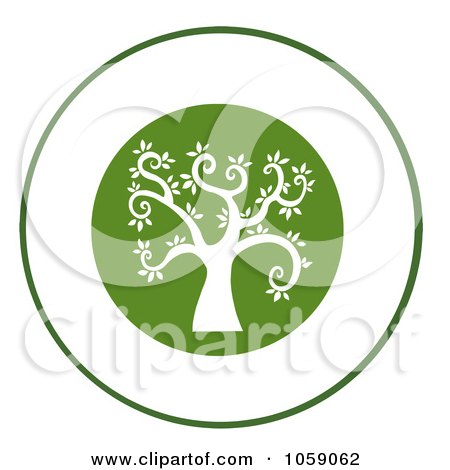 Royalty-Free Vector Clip Art Illustration of a Curly Branched Tree Logo - 10 by Hit Toon