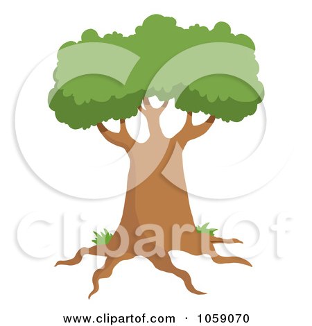 Royalty-Free Vector Clip Art Illustration of a Tree Logo - 5 by Hit Toon