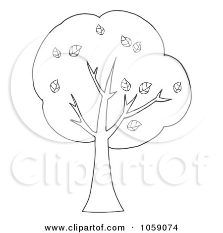 Royalty-Free Vector Clip Art Illustration of an Outline Of A Tree Logo by Hit Toon