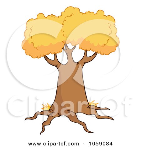 Royalty-Free Vector Clip Art Illustration of a Tree Logo - 4 by Hit Toon