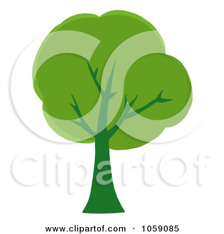 Royalty-Free Vector Clip Art Illustration of a Green Tree Logo - 3 by Hit Toon