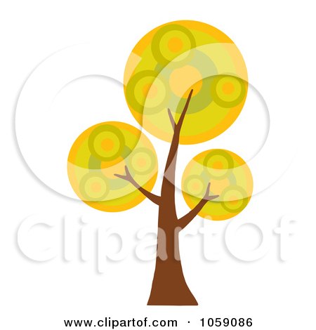 Royalty-Free Vector Clip Art Illustration of a Circle Foliage Tree Logo - 2 by Hit Toon