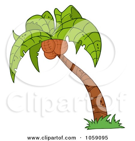 Royalty-Free Vector Clip Art Illustration of a Palm Tree Logo - 1 by Hit Toon