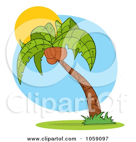 Royalty-Free Vector Clip Art Illustration of a Palm Tree Logo - 2 by Hit Toon