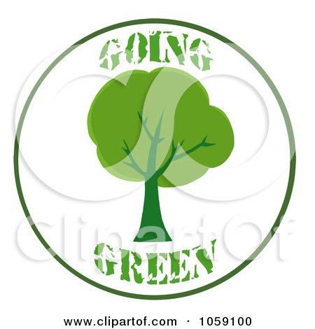 Royalty-Free Vector Clip Art Illustration of a Going Green Logo With A Tree by Hit Toon