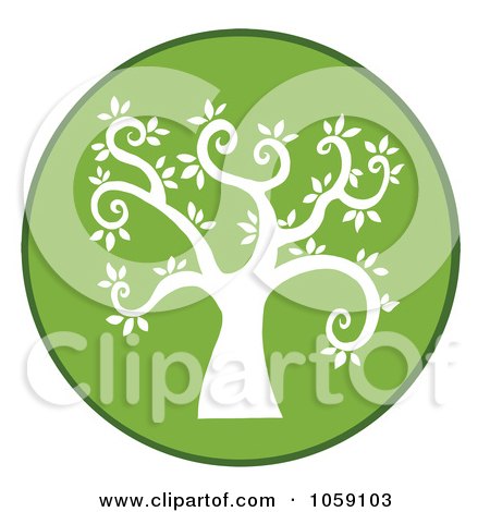 Royalty-Free Vector Clip Art Illustration of a Curly Branched Tree Logo - 9 by Hit Toon