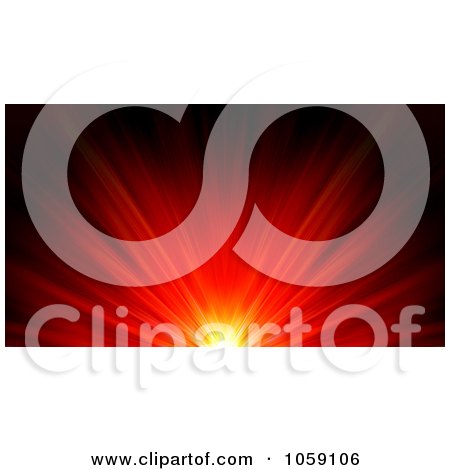 Royalty-Free Clip Art Illustration of a Fiery Burst Of Red Light With On Black by KJ Pargeter