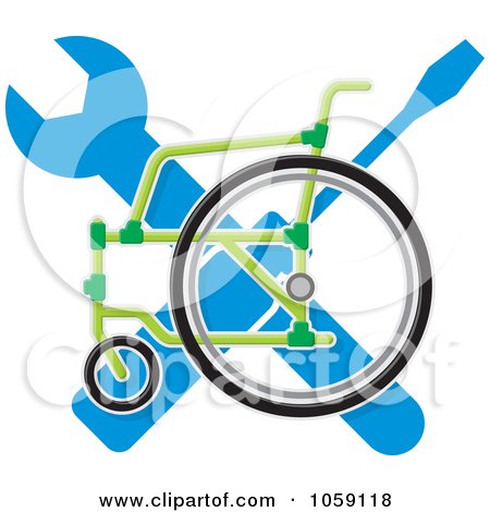 Royalty-Free Vector Clip Art Illustration of a Wheelchair Service Icon by Any Vector