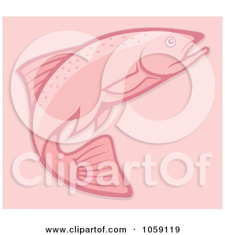 Royalty-Free Vector Clip Art Illustration of a Pink Salmon On Pink by Any Vector