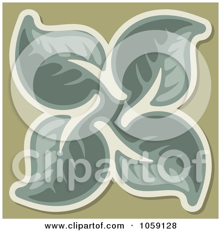Royalty-Free Vector Clip Art Illustration of a Leaf Tile Design - 2 by Any Vector