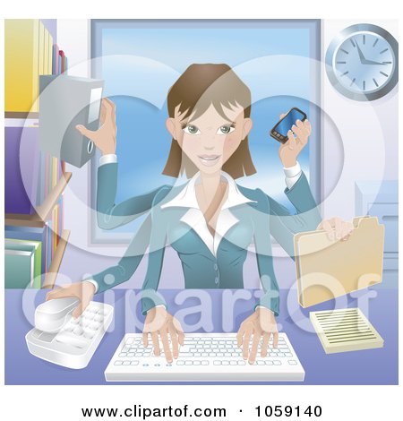 https://images.clipartof.com/small/1059140-Royalty-Free-Vector-Clip-Art-Illustration-Of-A-Happy-Businesswoman-Multi-Tasking-In-Her-Office.jpg