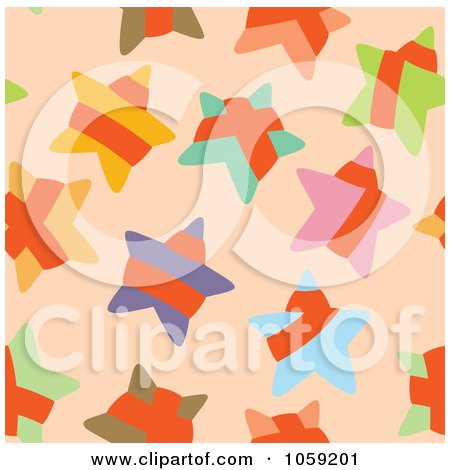 Royalty-Free Vector Clip Art Illustration of a Star Background Pattern by Cherie Reve