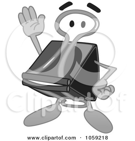 Royalty-Free Vector Clip Art Illustration of a Binder Clip Character Waving by Mascot Junction