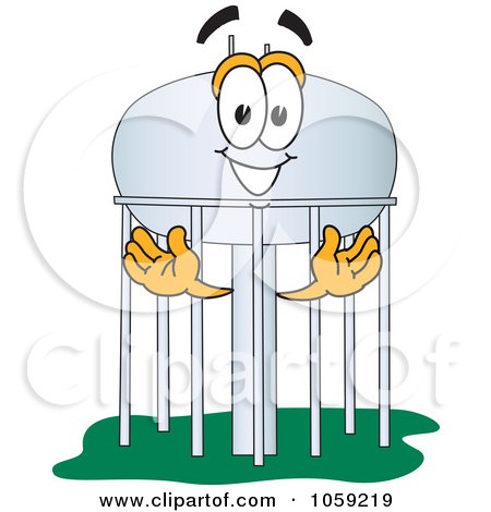 Royalty-Free Vector Clip Art Illustration of a Water Tower Character - 1 by Mascot Junction