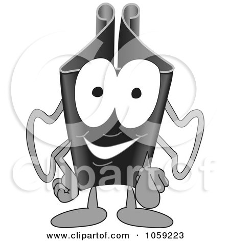 Royalty-Free Vector Clip Art Illustration of a Binder Clip Character Pointing Outwards by Mascot Junction