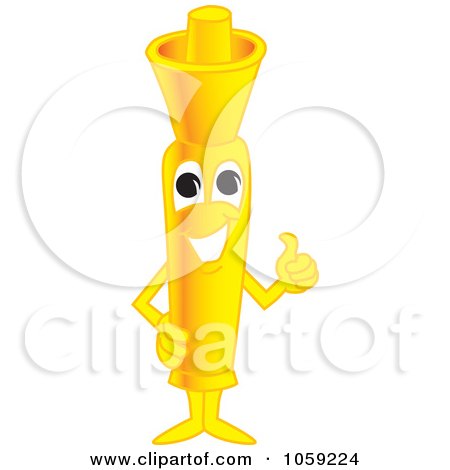 Royalty-Free Vector Clip Art Illustration of a Yellow Highlighter Character Holding A Thumb Up by Mascot Junction